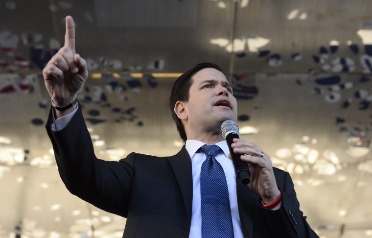 Image: Republican Presidential candidate Marco Rubio campaigns in Dallas
