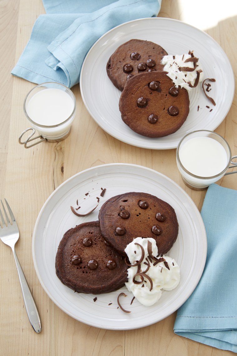 Double chocolate chip pancakes from Joy Bauer's cookbook From Junk Food to Joy Food