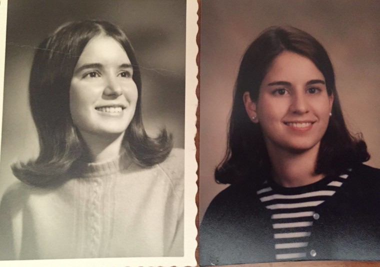 Mom and daughter look-alike photos