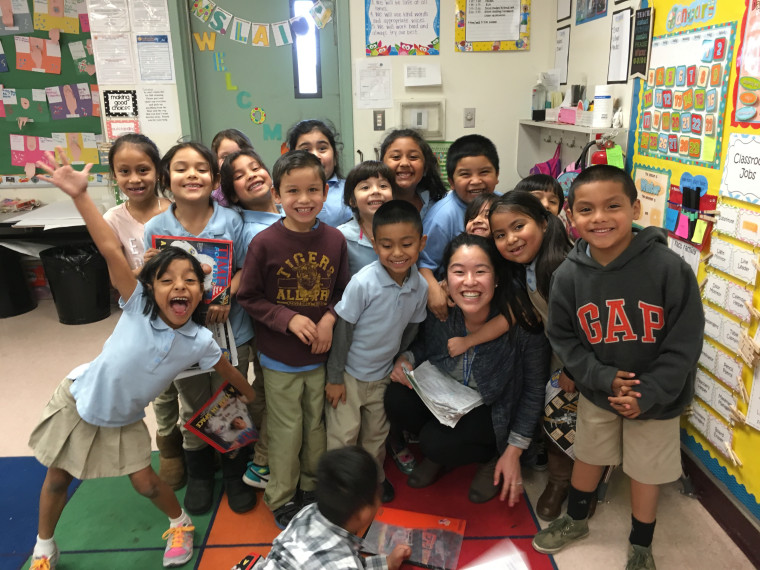 Jennifer Lai's first-graders helped with her surprise proposal