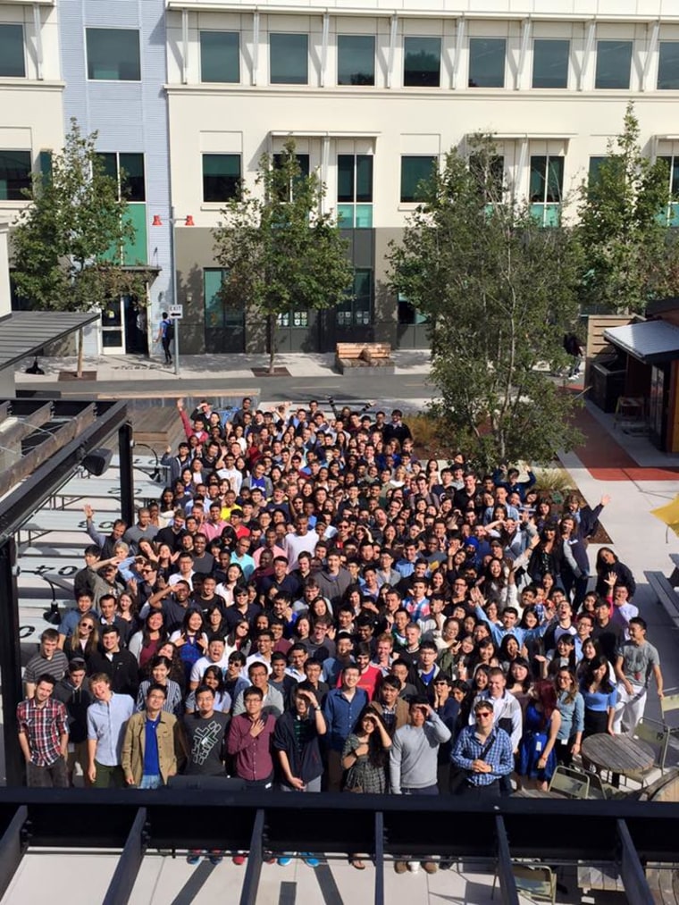 2016 Facebook interns; Facebook consistently runs one of the top internship programs in the U.S.