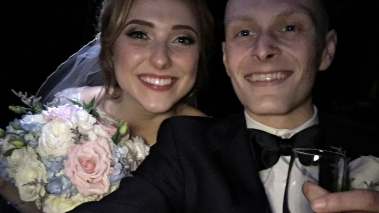 Despite cancer diagnosis, Luke Blanock married his high school sweetheart Natalie.