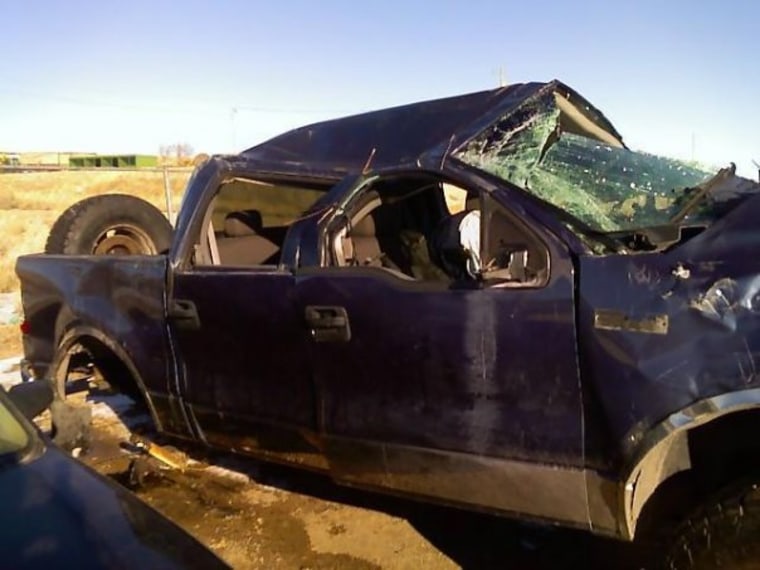 Snyder’s truck after the crash.