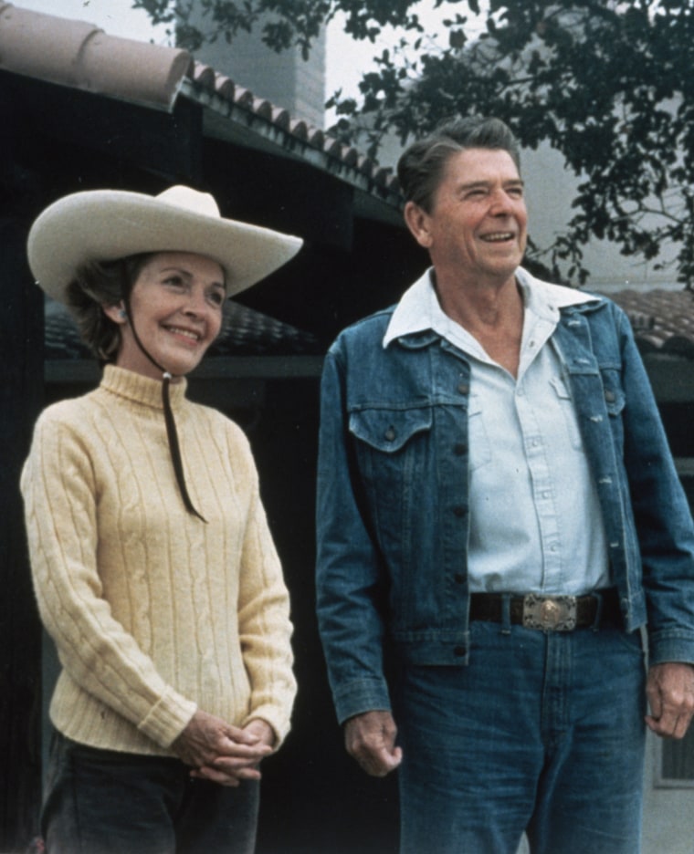 President and Mrs. Ronald Reagan at Rancho del Cielo, California on Aug. 13, 1981.