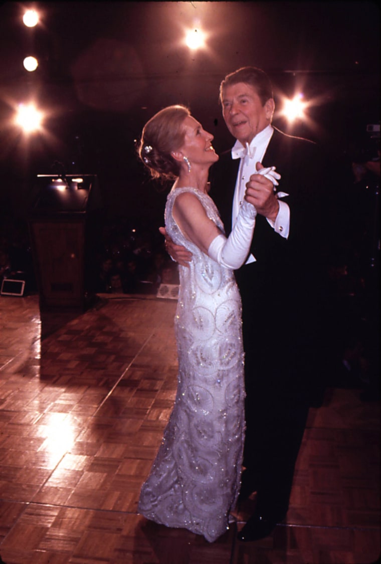 Newly Elected Preident Ronald Reagan Seen Here Dancing With His Wife Nancy