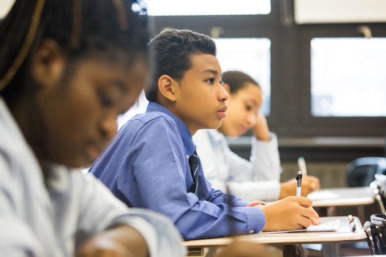 Students at Bedstuy Collegiate Charter School in Brooklyn, New York.