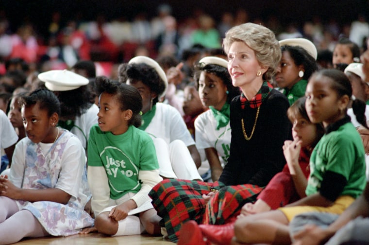 Image: Nancy Reagan attending a Just Say No rally with children