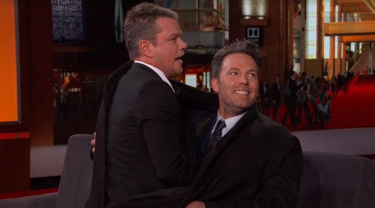 Surprise! It's Matt Damon, with Ben Affleck.