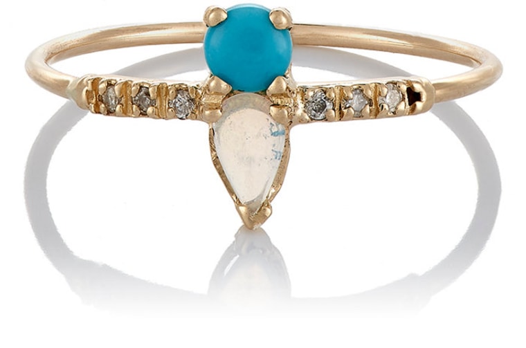 Loren Stewart mixed gemstone engagemnt ring