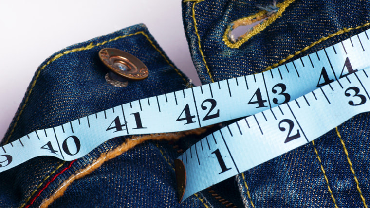 jeans and measuring - unhealthy big size; Shutterstock ID 72694816; PO: today.com
