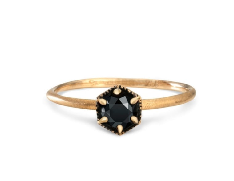 Satomi Kawakita Hexagon Ring Black Diamond