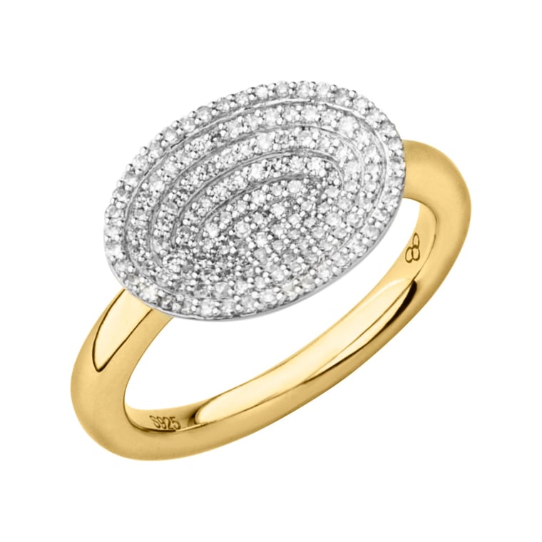 Links of London Concave 18ct Yellow Gold Vermeil &amp; Diamond Ring