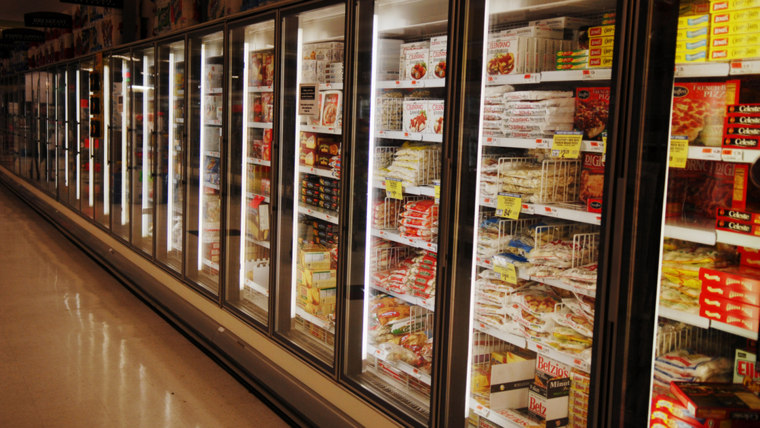 Frozen foods in a supermarket