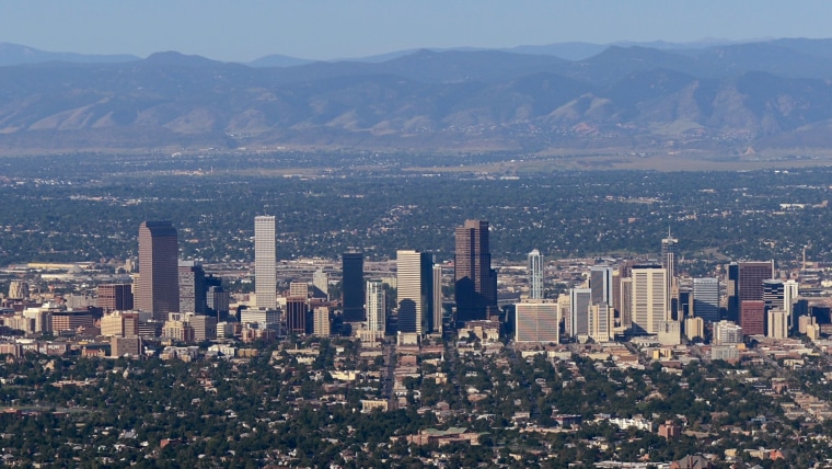 The downtown Denver skyline