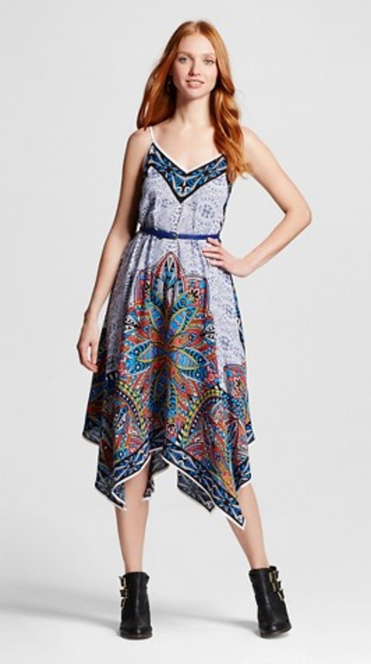 Target Jealous Tomato Handkerchief Maxi Dress Blue