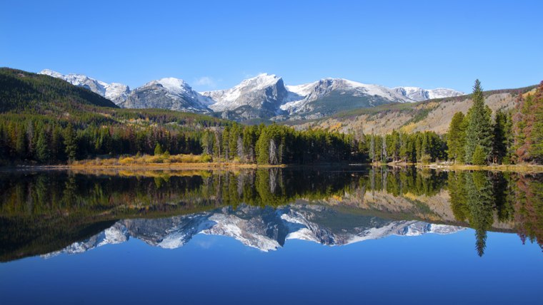 The Rocky Mountains are about an hour's drive away from Denver, Colorado.