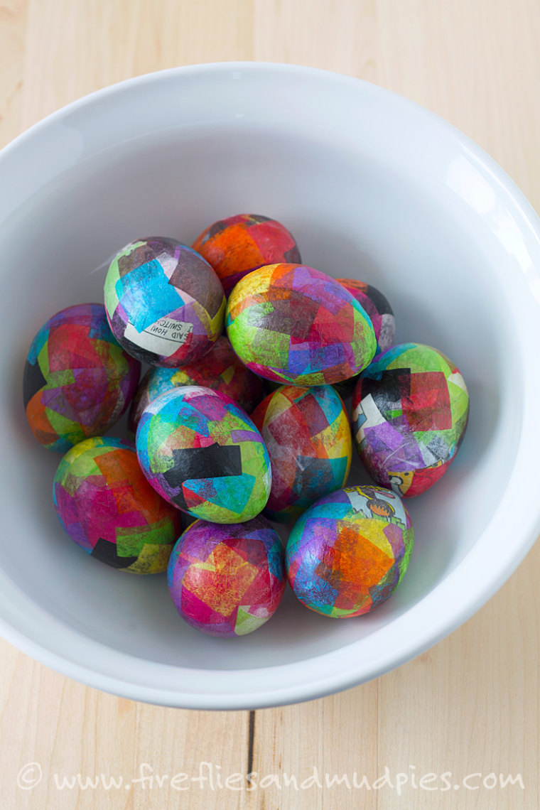 SPARKLY DIY GLITTER AND TISSUE PAPER EASTER EGGS