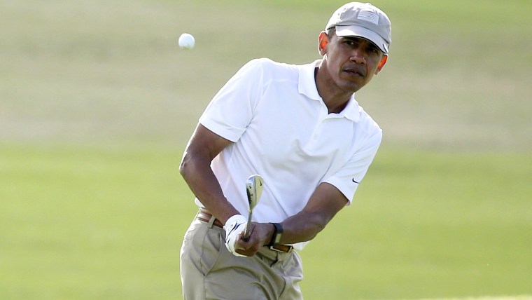 Obama golfing