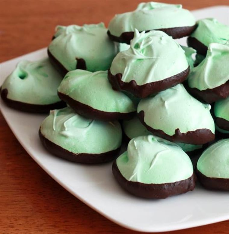 Mint chocolate meringues by The Daring Gourmet