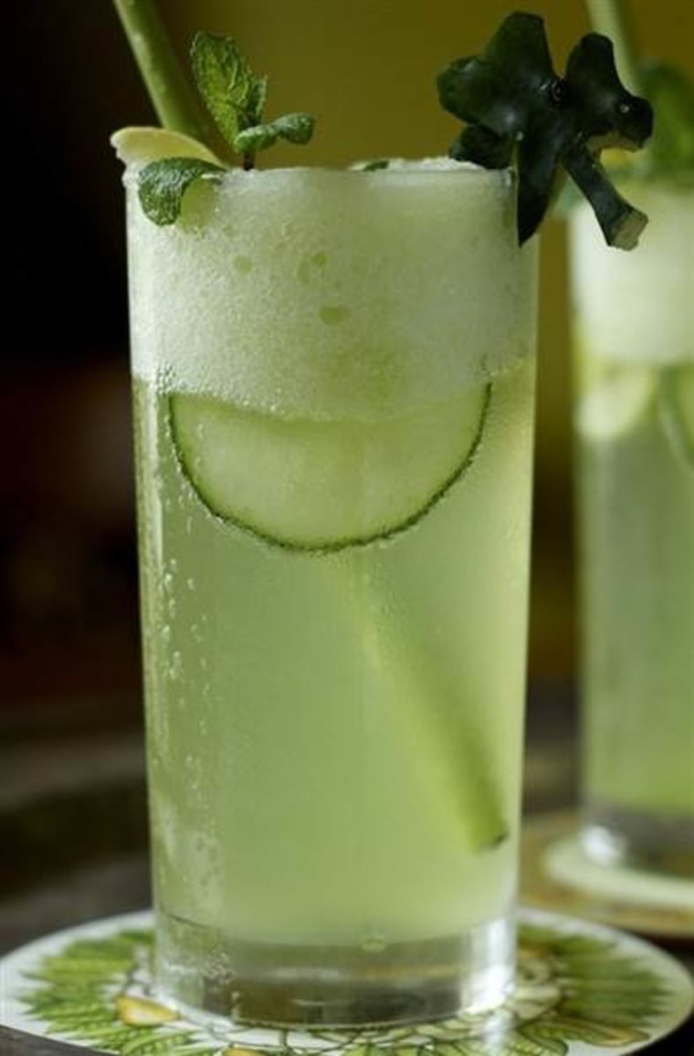 Honeydew, cucumber and mint mojito from Thyme Food Blog
