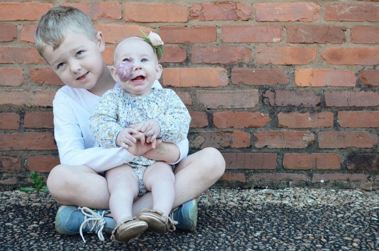 Charlie with her brother, Grayson.