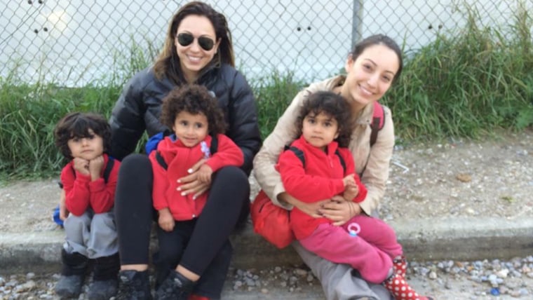 members of Operation Refugee Child helping kids in Greece
