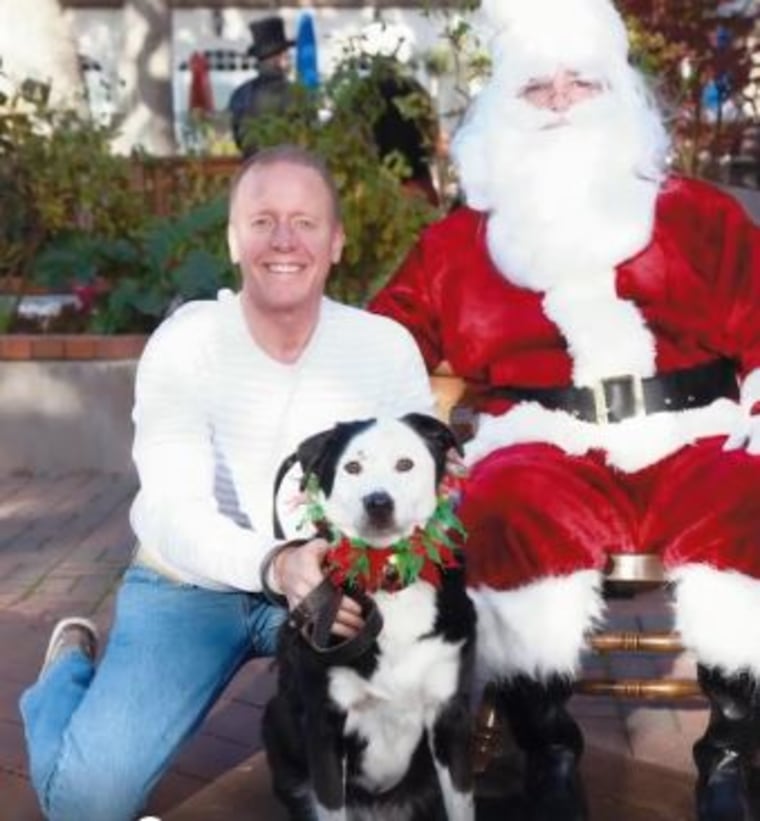 Eric O'Grey celebrating Christmas with Peety.