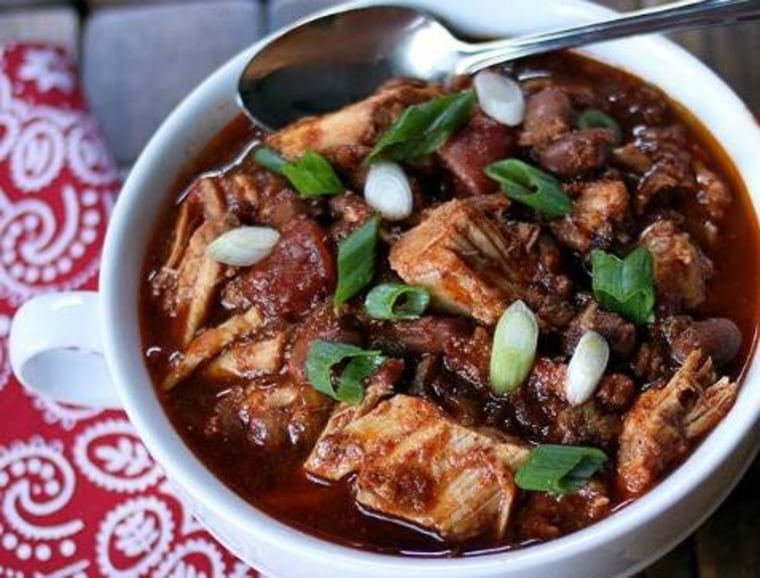 Slow-cooker pork chili from The Yummy Life
