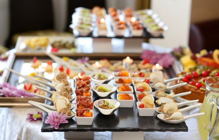 food and drinks on wedding table