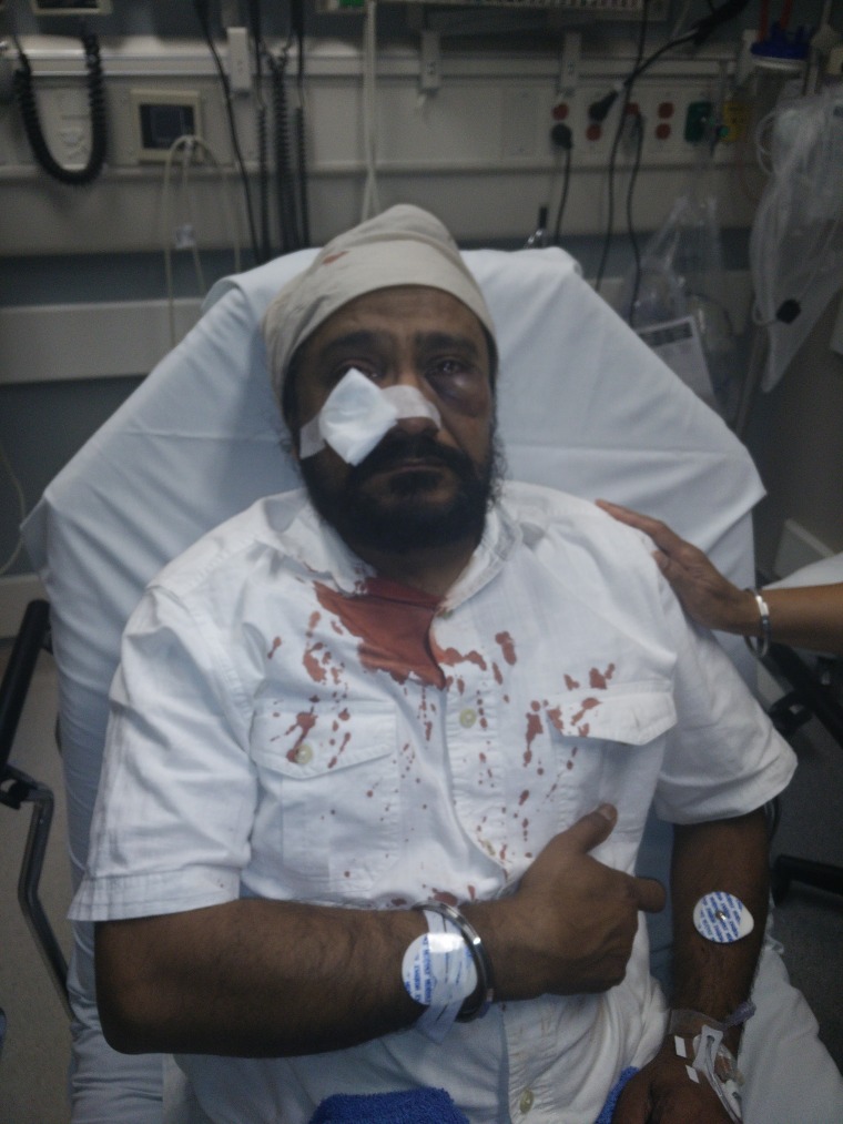 Sikh American Inderjit Singh Mukker, 53, who was brutally attacked in his car in Darien, Illinois, after being called “Bin Laden” and “terrorist.”
