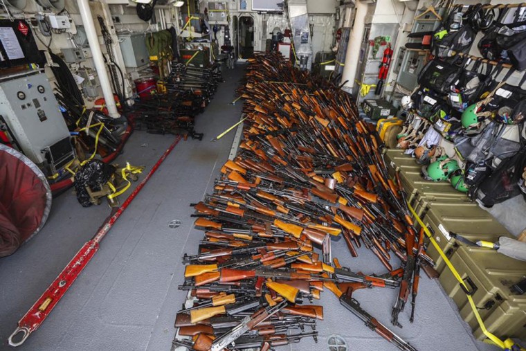 Image: Thousands of weapons were found on a fishing boat bound for Somalia