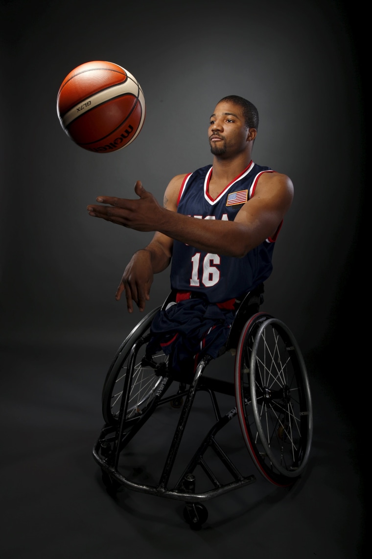 Image: Wheelchair basketball player Trevon Jenifer poses for a portrait at the U.S. Olympic Committee Media Summit in Beverly Hills