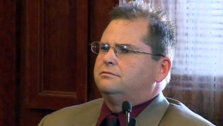This 2010 photo shows Officer Lee Cyr testifying at a trial. The Fairborn, Ohio, officer was formally fired Tuesday, March 8, 2016, for a comment he made online about the suicide of an activist involved in the "Black Lives Matter" protests in Columbus.