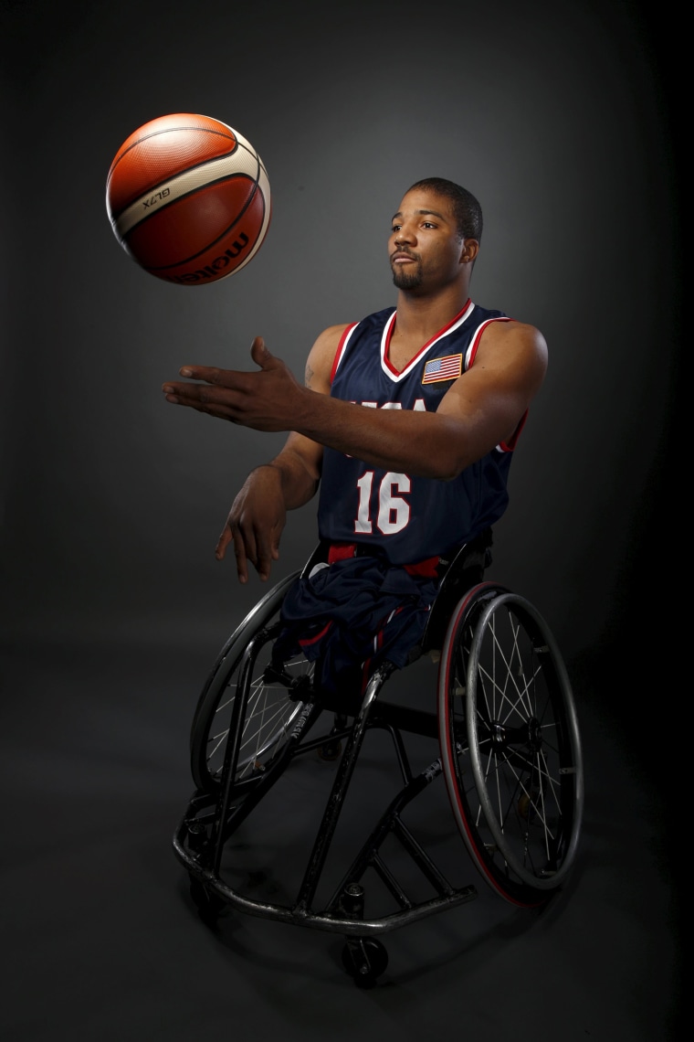 Image: Wheelchair basketball player Trevon Jenifer poses for a portrait at the U.S. Olympic Committee Media Summit in Beverly Hills