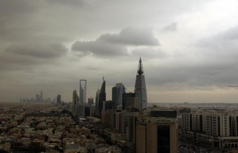 Clouds move over the Riyadh skyline