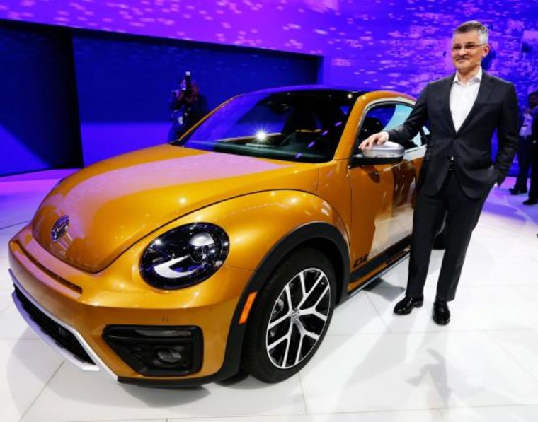 File photo of Michael Horn, President and CEO of Volkswagen America, introducing the new Beetle Dune at the LA Auto Show in Los Angeles