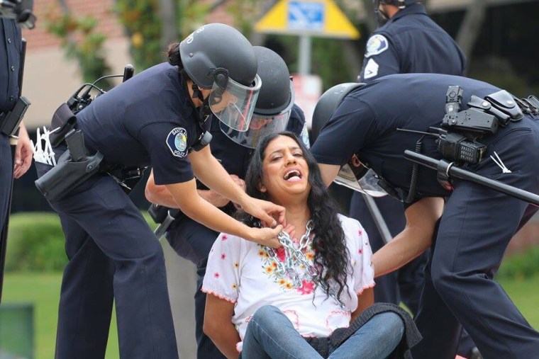 Arrested at protest to demand freedom to LGBTQ immigrants from abuse at Santa Ana City Jail.