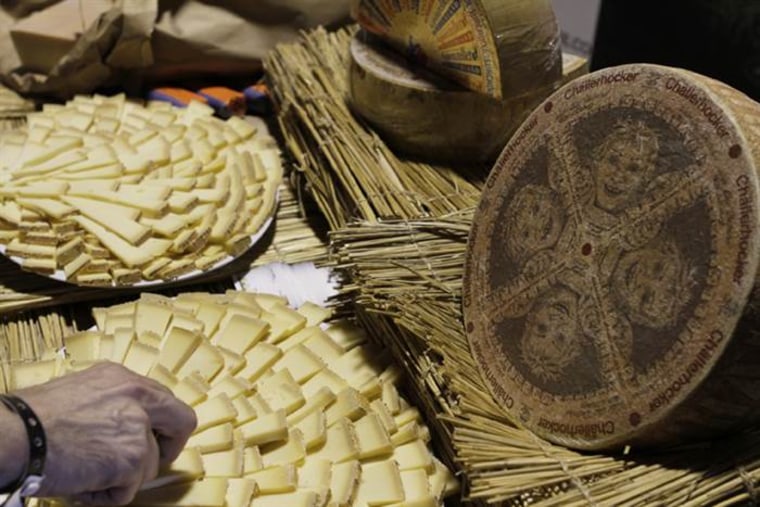 A platter of Challerhocker cheese from the Cheesemonger Invitational in Long Island City, N.Y. on June 23, 2012.