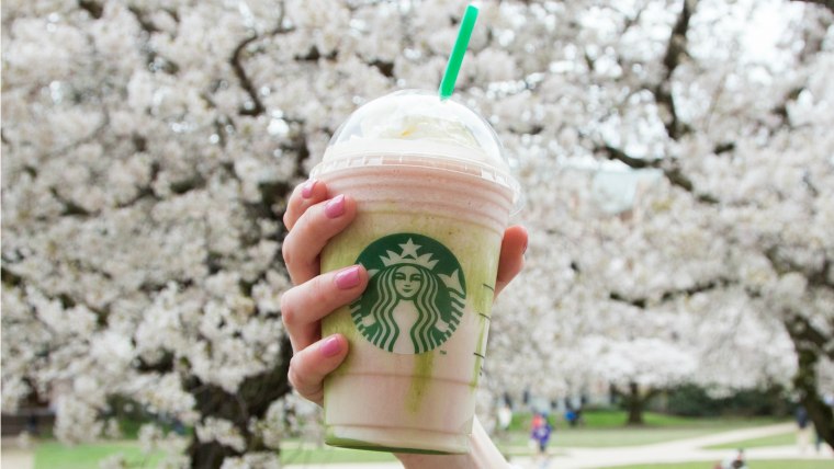 Starbucks has rolled out cherry blossom Frappucinos in the U.S. for the first time