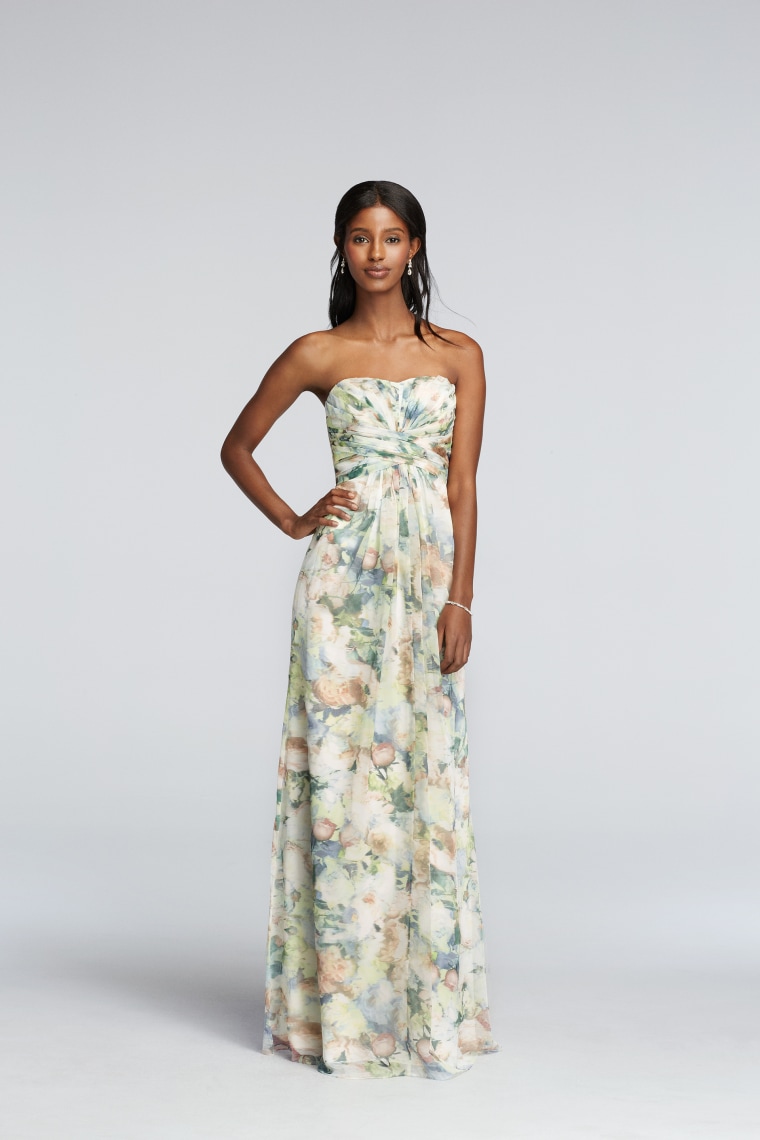 David's bridal 2025 floral bridesmaid dress