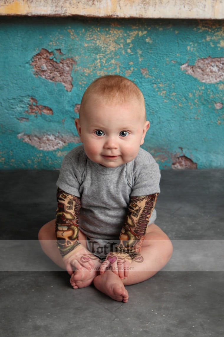 Shirts make babies look like they have tattoos.