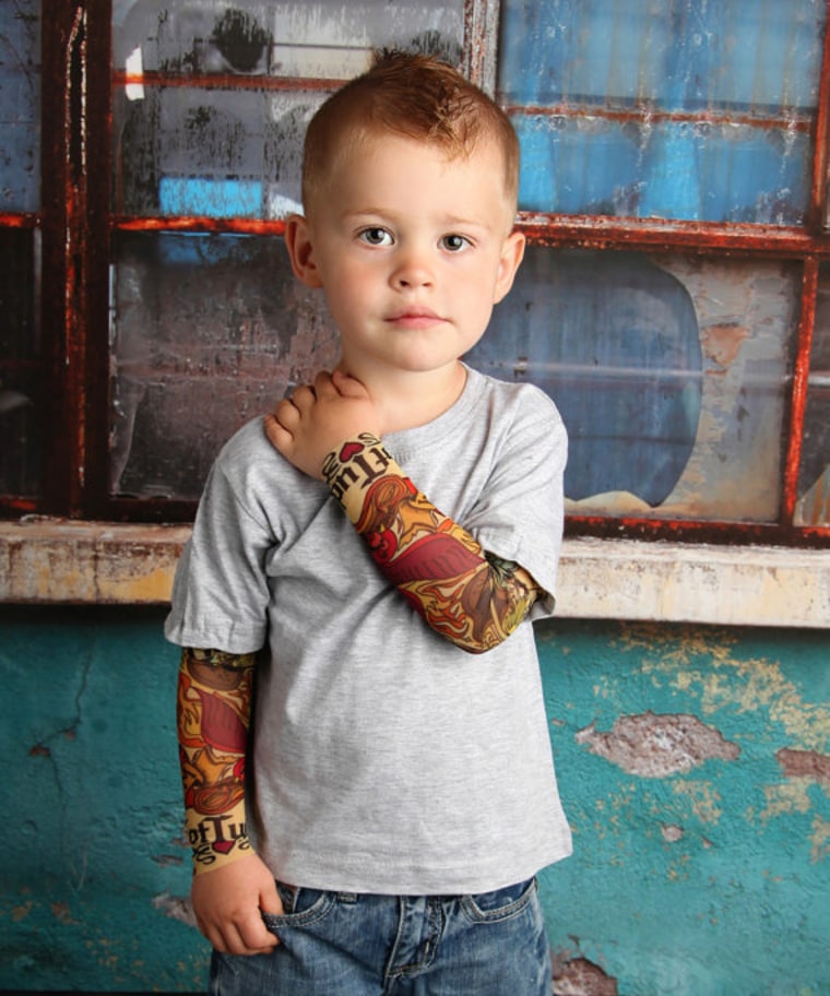 Shirts make toddlers look like they have tattoos.