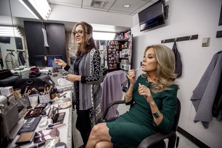 Kathie Lee applies some makeup before her show.