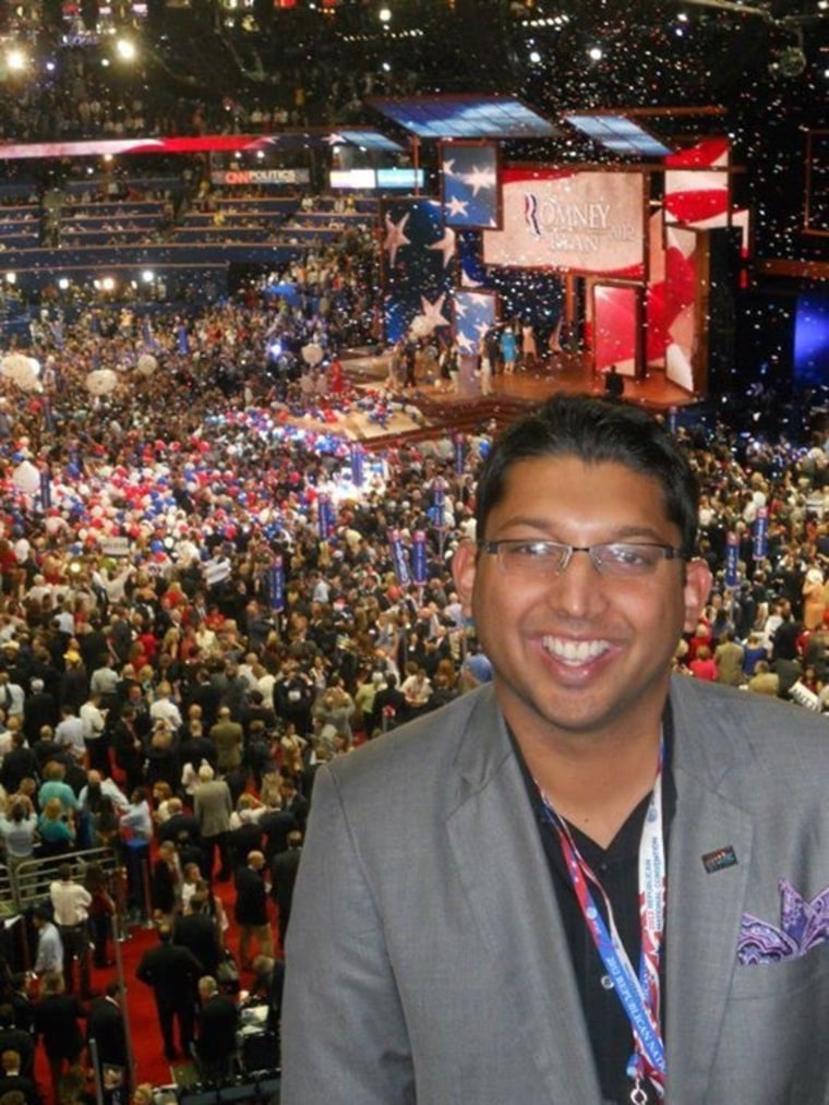 Aakash Patel at the 2012 Republican Convention in Florida.