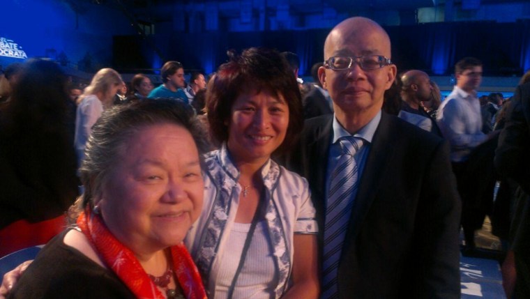 From left: Bel Leun Hong, DNC AAPI Caucus Chair; Winnie Tang, Miami-Dade Democratic Executive Committee; and Sam Ma, member of the DNC Finance Committee.