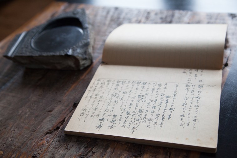 Satsuki Ina's father's notebook from Tule Lake