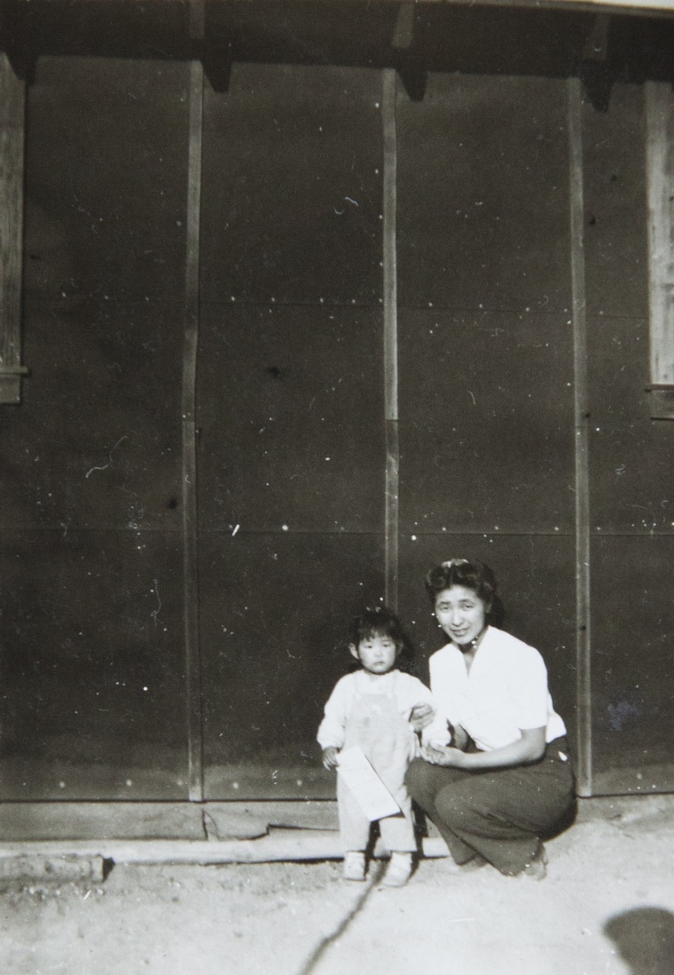 Satsuki Ina with her mother at Tule Lake