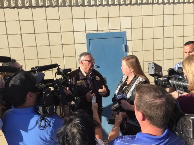Image: Sheriff Joe Arpaio posted a picture on Twitter of his meeting with Jane Sanders at 'Tent City' in Maricopa County, Arizona.