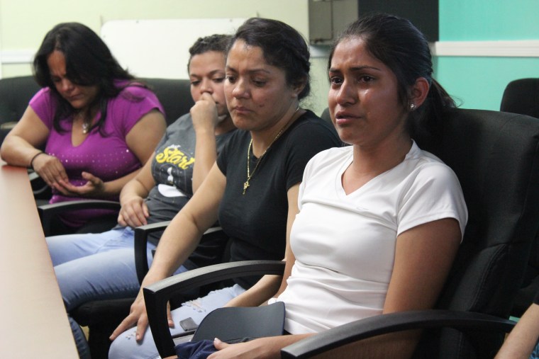 Katherine Figueroa (right) spoke about her undocumented parents' arrest during a meeting with Jane Sanders, wife of presidential candidate Bernie Sanders, in Phoenix on Monday.