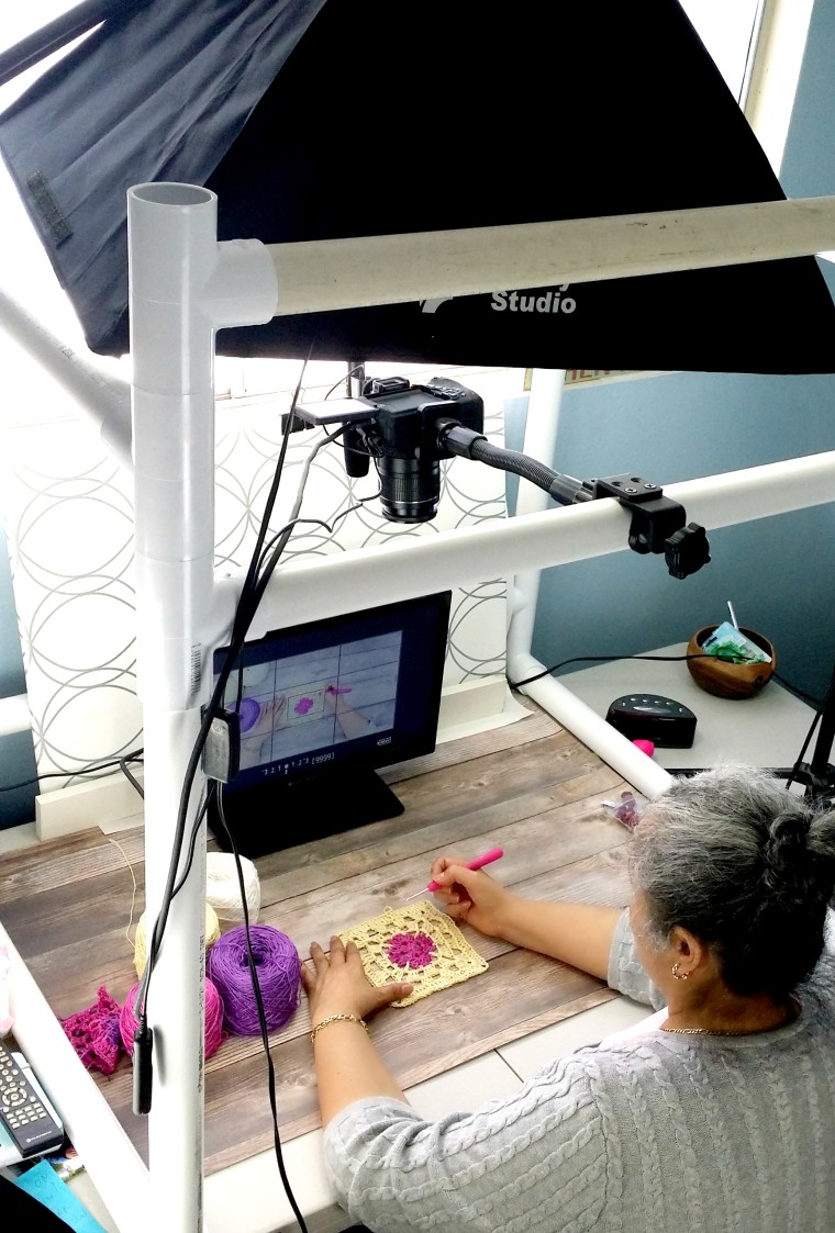 Yolanda Soto-Lopez at work on one of her videos.